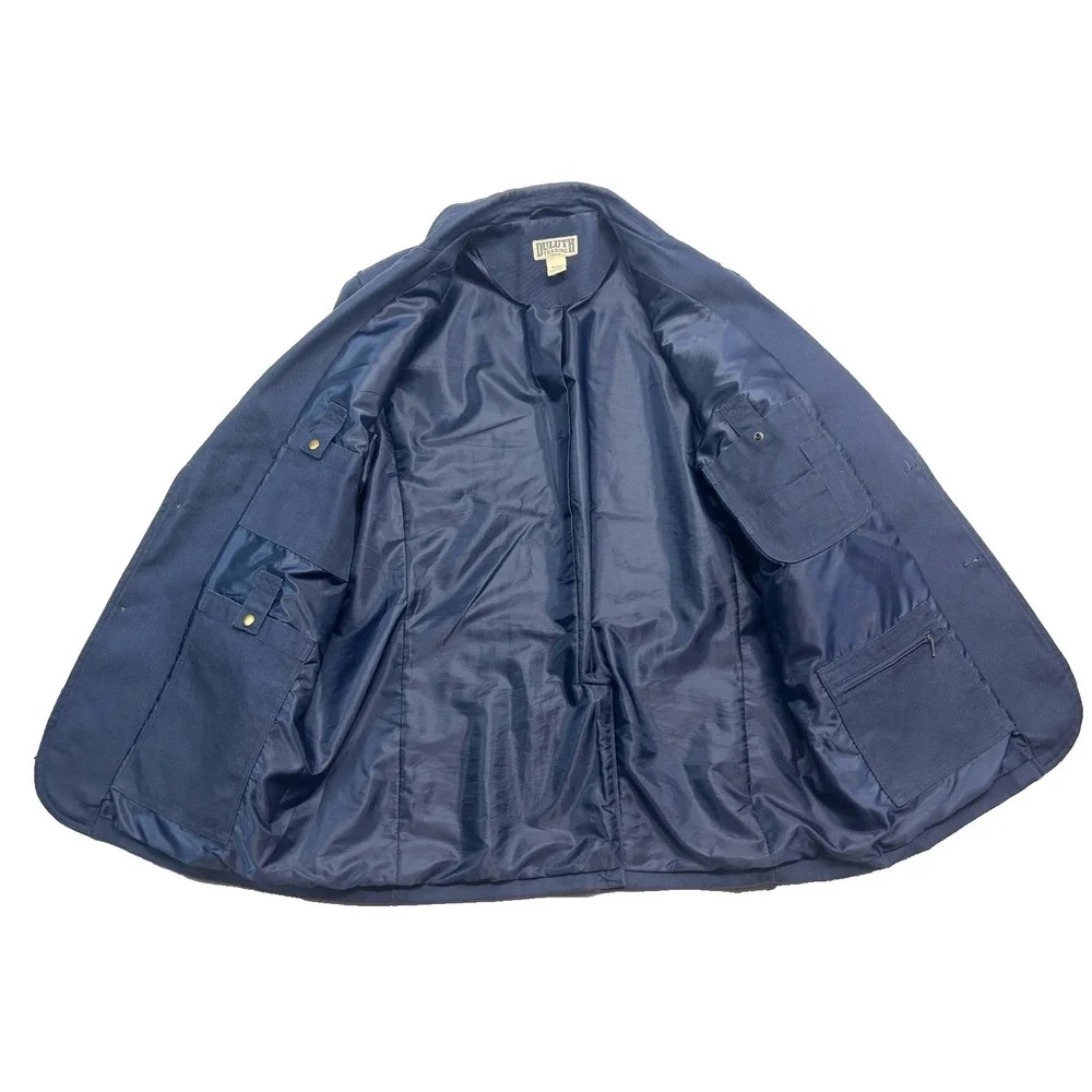 Duluth Trading XLT 50L Navy‎ Blue Presentation Jacket Blazer Canvas Cotton Work